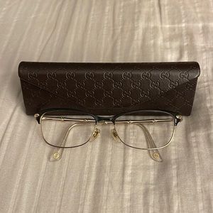 Gucci Eyeglasses GG 4277 4Z6 Black&Gold Cat Eye Metal Frame Italy 53[]16 140